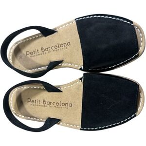 Petit Barcelona Flat Avarcas Black‎ Suede Women's Flat Shoe EU 36 New No Box